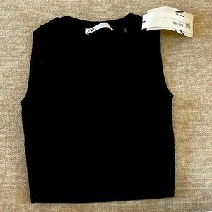 black zara thick tank top